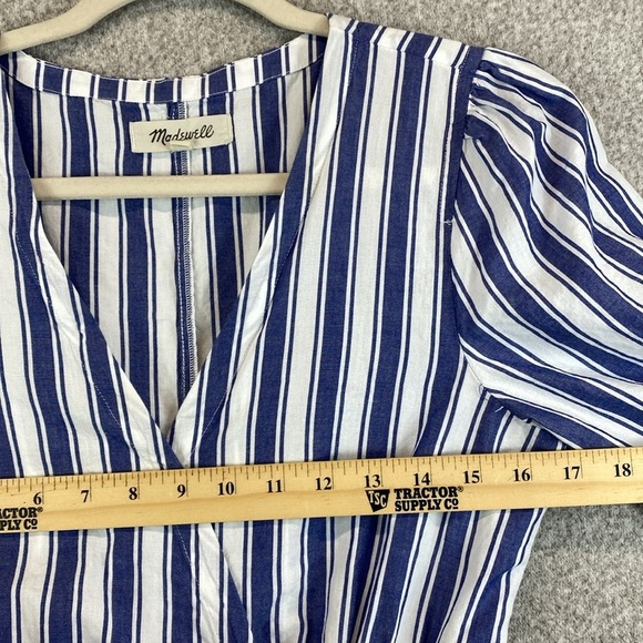 Madewell maxi dress size 6 boho nautical stripe tiered cottagecore coastal beach - Picture 6 of 13